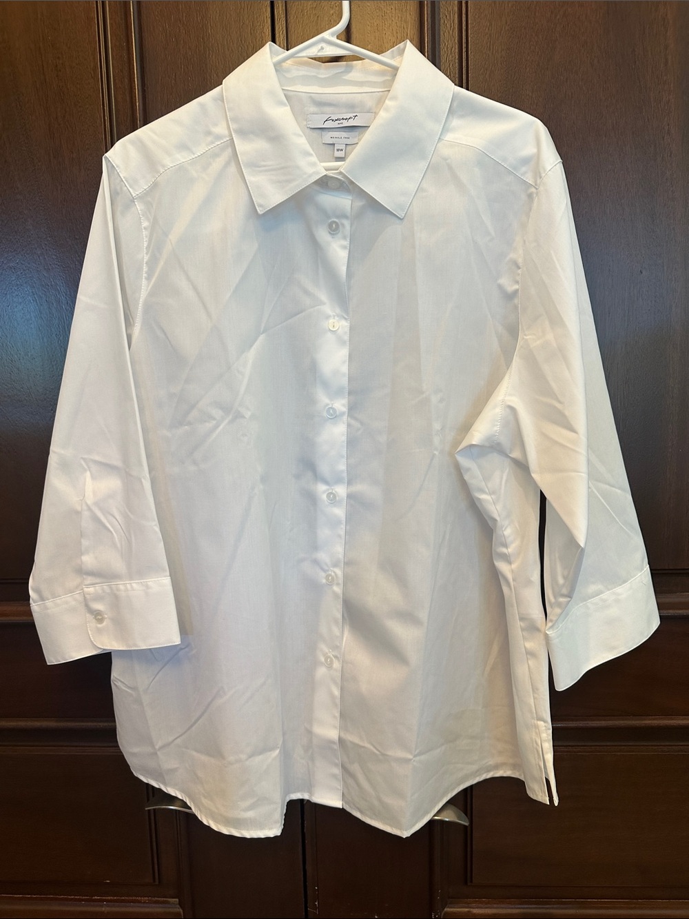 Foxcroft Crisp White Relaxed Button-Front Shirt